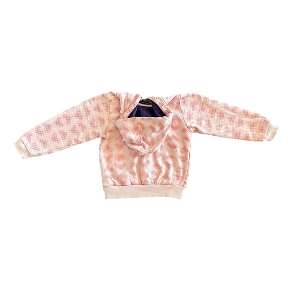 Little Marc Jacobs pink graphic heart zippered hoodie. Metalic piping size 6 - Picture 2 of 6